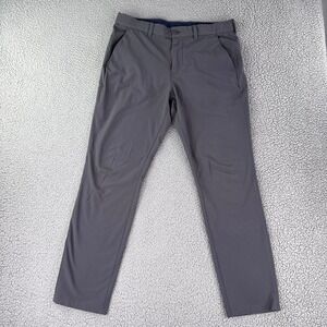 Mizzen+Main Pants Mens Gray 34W 30L Helmsman Slim Golf Performance